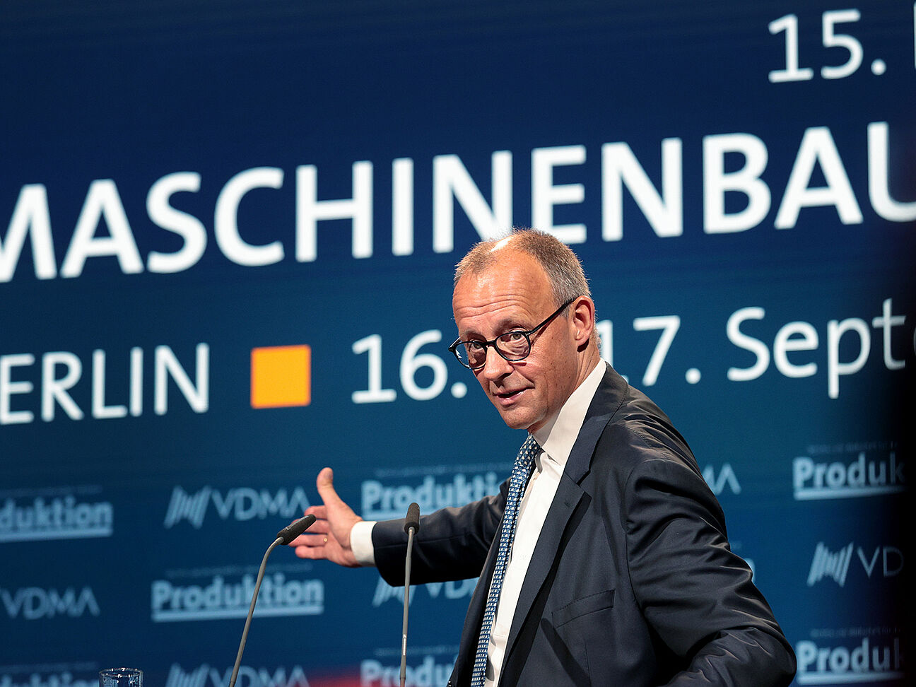 Bundeskanzler Friederich Merz war Sprecher auf dem 15. Deutschen Maschinenbau-Gipfel in Berlin.